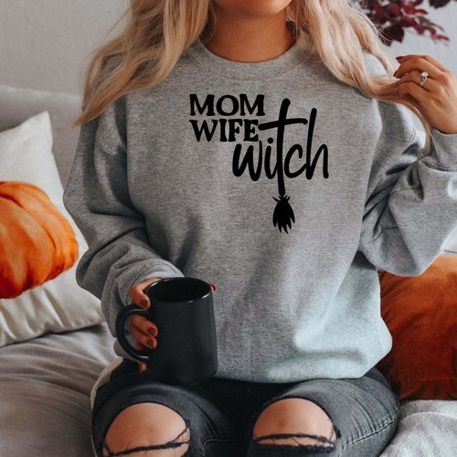 Mom Wife Witch Halloween Sweatshirt for Mom - Picture 4 of 14
