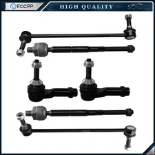 6pc Front Tie Rod Ends Sway Bars For 2011-2019 Ford Explorer Police Interceptor