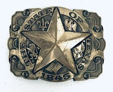 The State of Texas Lone Star Belt Buckle Award Design Medals Solid Brass