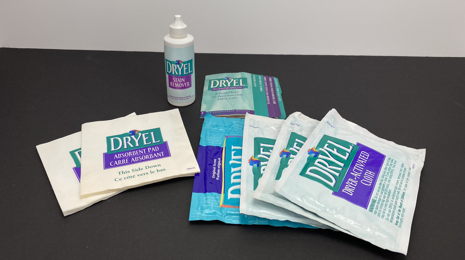 Dryel At Home Dry Cleaning Kit Stain Remover & 2 Pads 4 Dryer Activated Cloths