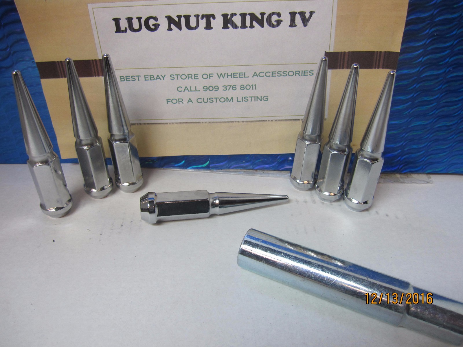 24 SPIKE CHROME BULLET LUG NUTS 7/1620 SOLID 6 LUG 1500 OLD CHEVY GMC