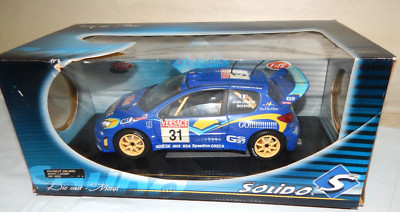 New SOLIDO Peugeot 206 WRC Simon Jean-Joseph San Remo Rally 1/18 Die Cast Car