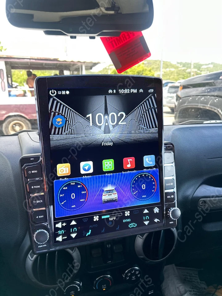 Apple Carplay For 2007-2017 Jeep Wrangler JK Radio Android 13 GPS NAVI WIFI +CAM - Imagem 4 de 4