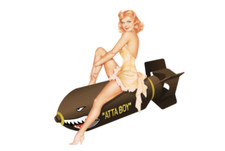 6" military nose art blonde pin up atta boy bumper sticker decal usa made