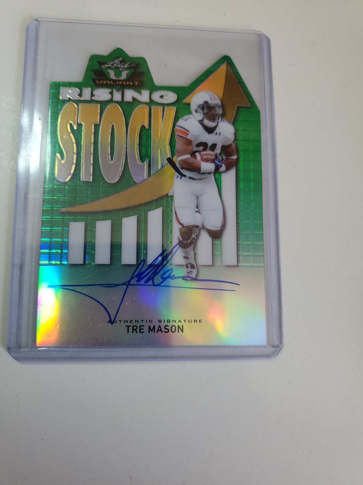 Tre Mason Leaf Valiant Rising Stock Die-Cut Autograph #RSTM1 Base