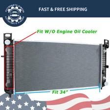34 inch Radiator for Cadillac Escalade Chevy Silverado 1500 4.3L 4.8L 5.3L 6.2L