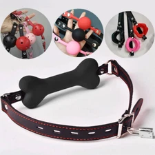 Adjustable Ball/Lips Oral Gag Open Mouth Restraint Deed Throat Couples Game BDSM