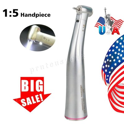 Dental 1:5 increasing Handpiece Fiber Optic LED Contra Angle Electric NSK TYPE