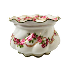 George Jones Crescent China Round Fluted Sugar Bowl Pink Roses