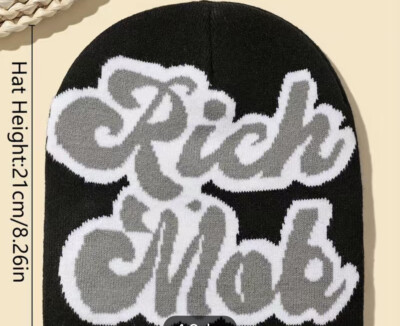Rich Mob Y2K beanie Skully Hip Hop Fashion In Black | eBay