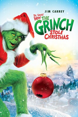 2000 How the Grinch Stole Christmas Movie Poster 11X17 Jim Carrey Cindy Lou Who 