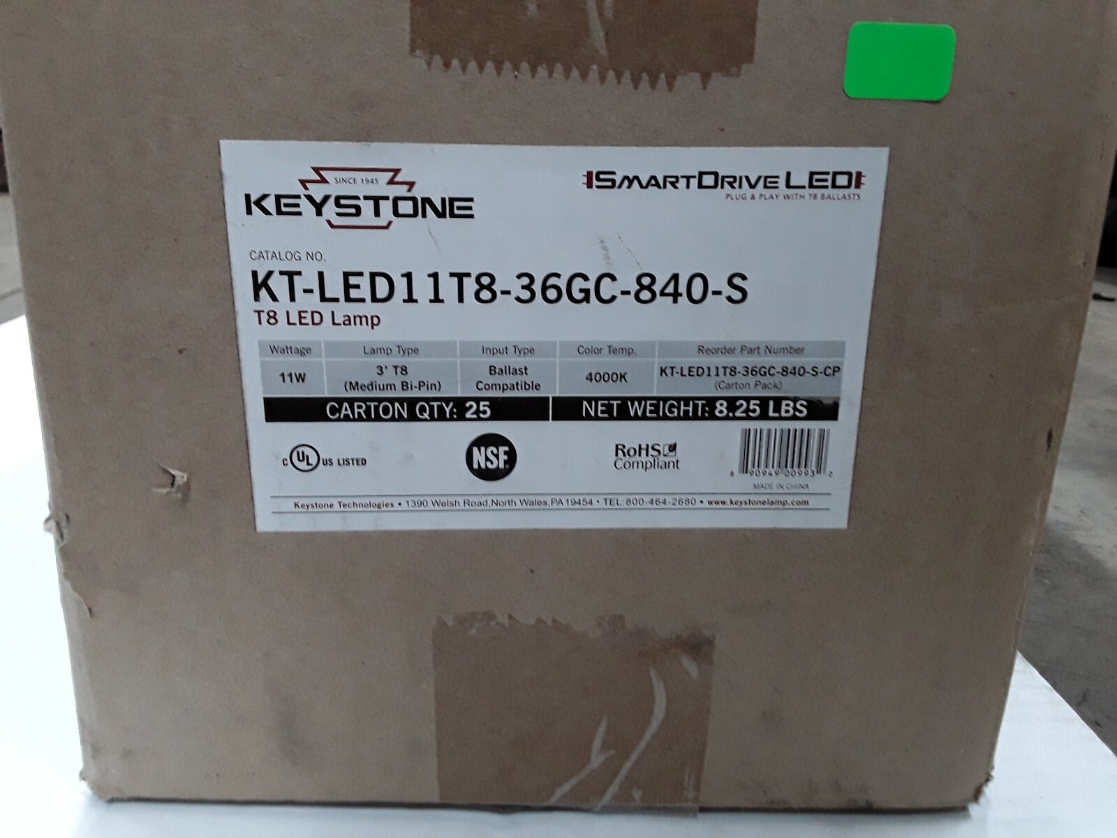 Keystone KT-LED11T*-36GC-840-S, 11W 4000K Lumens Box of 25