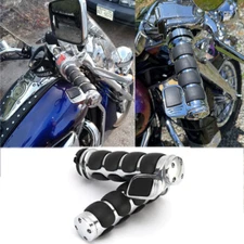 Chrome Motorcycle 1" Bar Hand Grips For Harley Dyna Softail Sportster Touring US