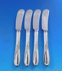 Silver Wheat by Reed and Barton Sterling Silver Butter Spreader HH Paddle Set 4