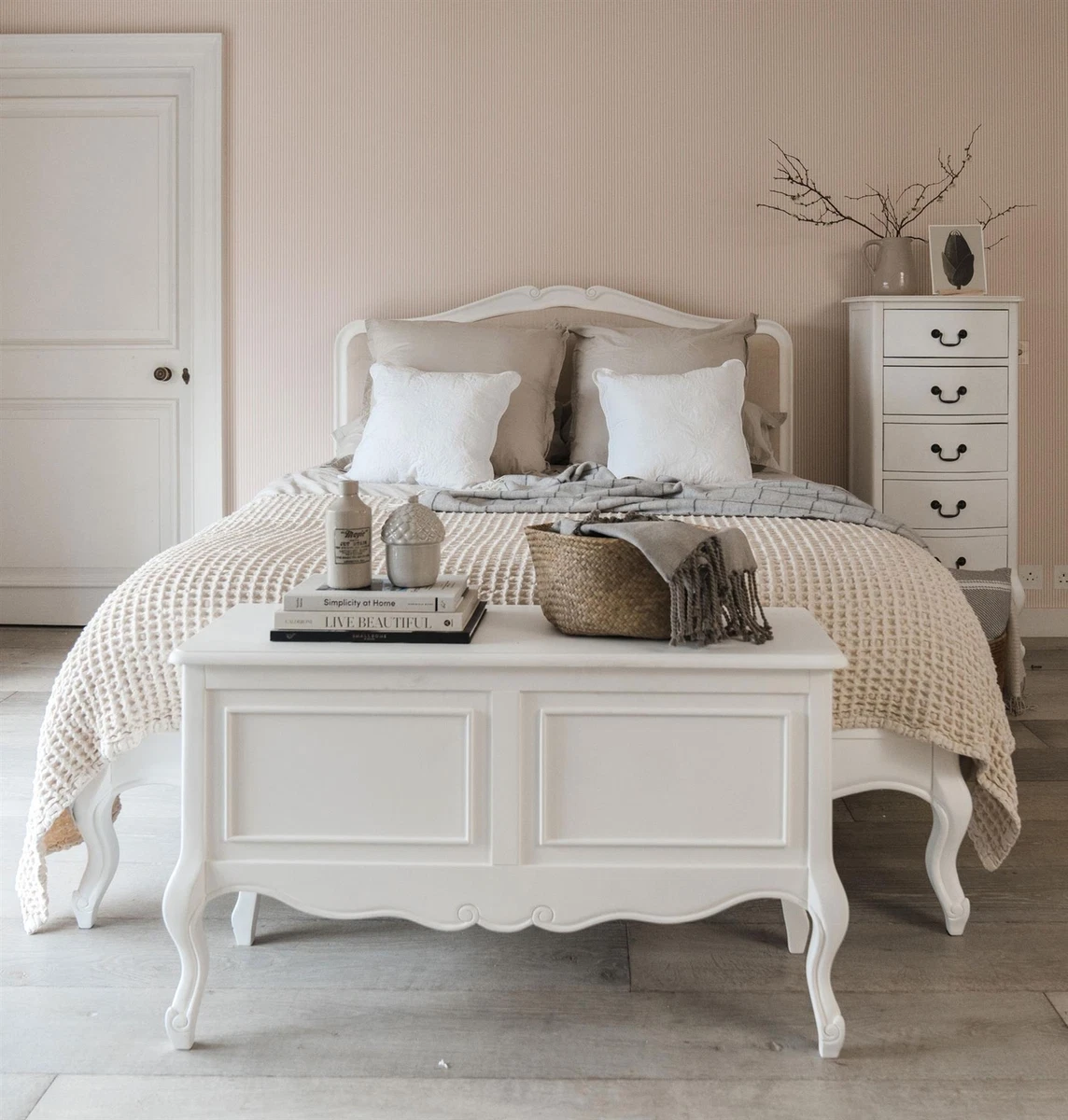 Shabby chic wooden sales headboard