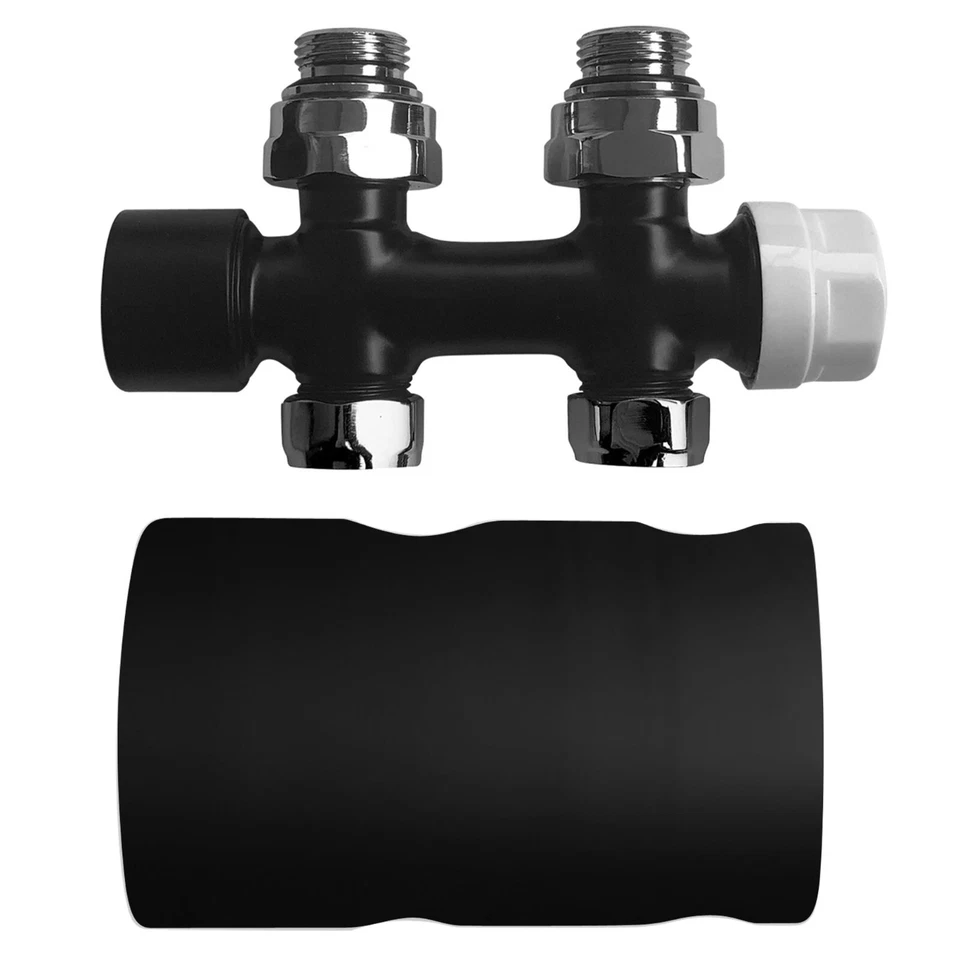 Badheizkörper Thermostatkopf Mittelanschluß Heizkörper Schwarz Design Multiblock - Bild 2 von 2