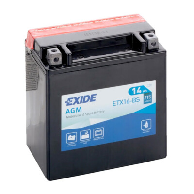 Motorradbatterie Exide ETX16-BS YTX16-BS 12V 14Ah 215A