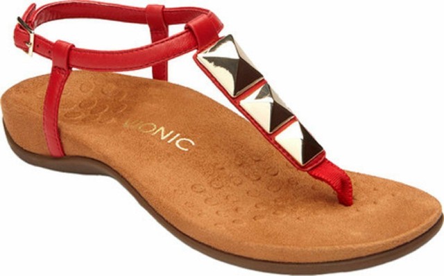 red vionic sandals