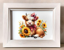 Cow Wall Art Print, Cute Cow with Pink Bows Wall Art, Farmhouse Home Decor 22