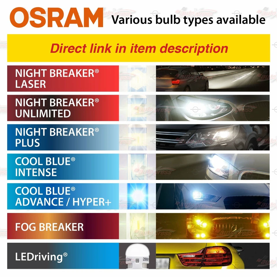 OSRAM FOG BREAKER Headlight Bulb Duo Lamp 2600K YELLOW HB3 12V 60W for HIGH BEAM - Image 2 of 4