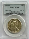1941-D 50C Walking Liberty Half Dollar PCGS MS64
