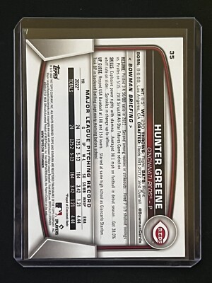 2023 Bowman Sky Blue #35 Hunter Greene 475/499 REDS | eBay