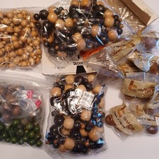 Mixed Lot Of Vintage Craft Wood Beads For Macrame Arts  Crafts 3 Lbs.