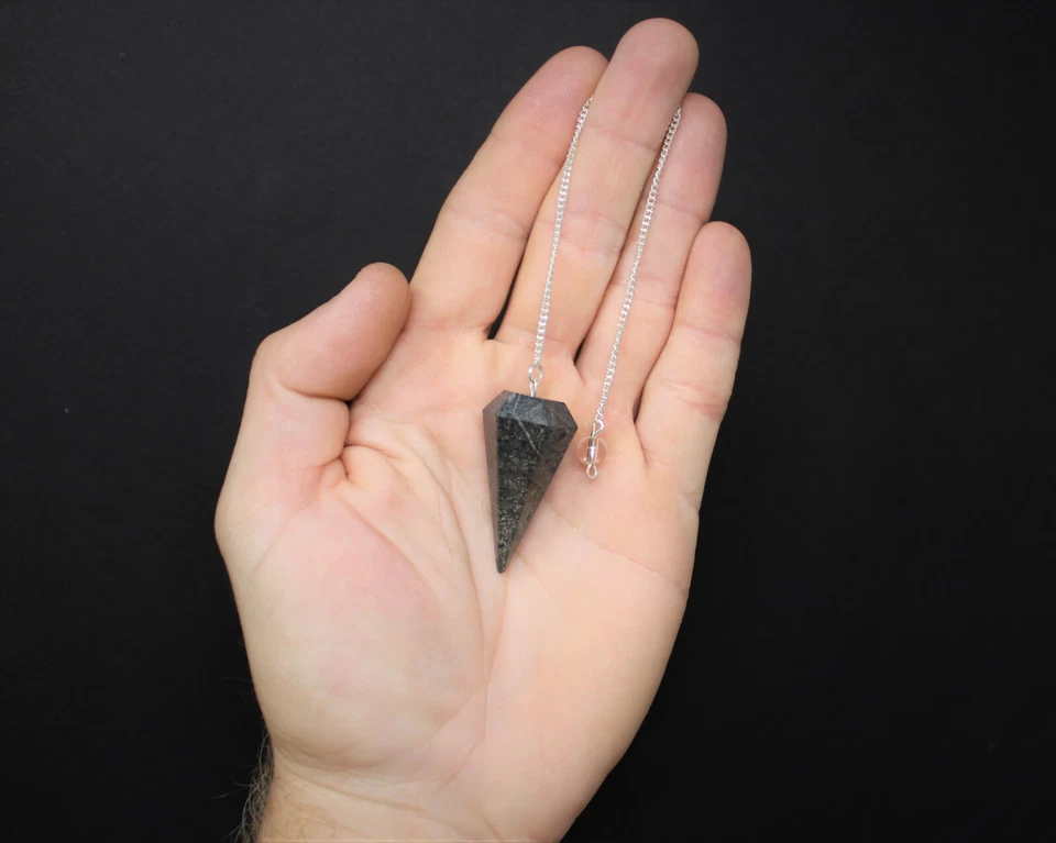 Hematite Faceted Pendulum with Chain (Dowsing, Divination) - Image 3 of 4