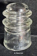 vintage insulator Whitall Tatum No 9 made in USA. 12-45 A. CD 107. White. T6274