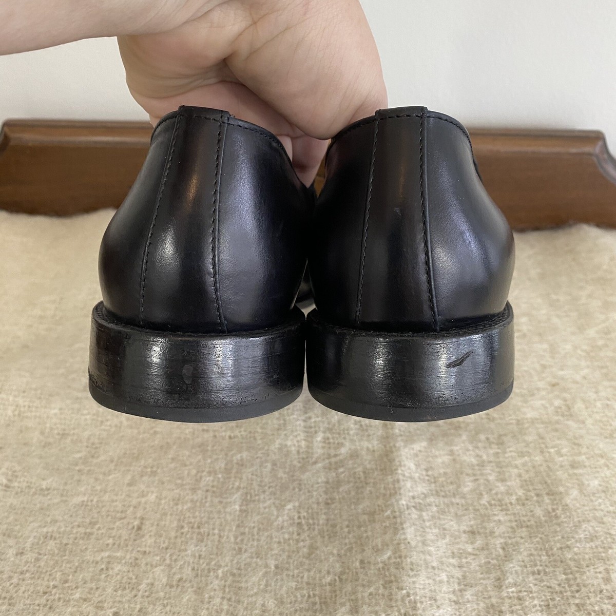 Esquivel Slip On Loafers Men Size 10 Black Leather Made In  display picture 2