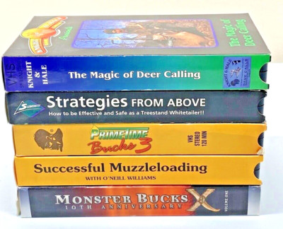 5 Hunting VHS Monster Bucks X, PT Bucks 3, Strat from Above, Deer Calling &More 