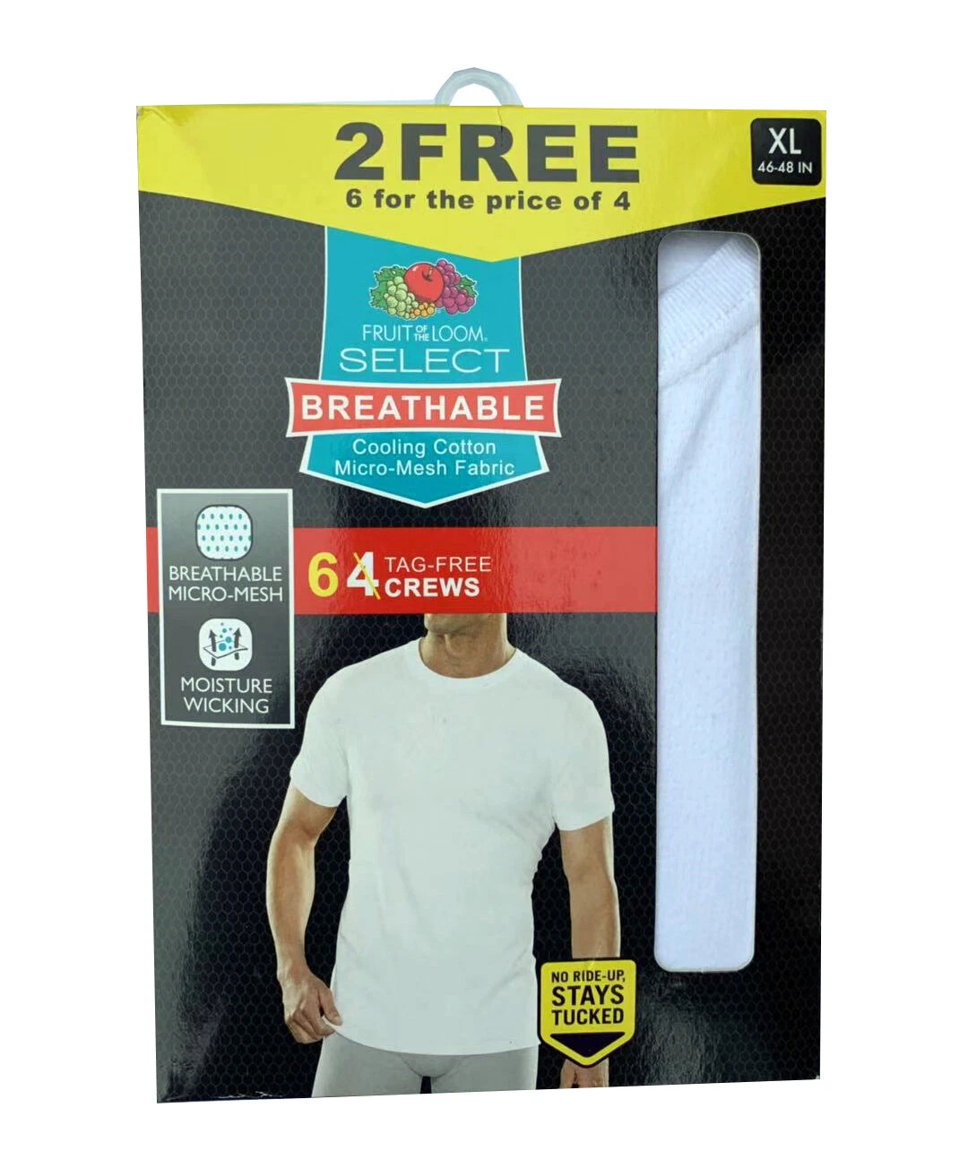 Fruit of the Loom® SELECT Men's 6-pack Breathable Cotton Micro-mesh Crew T-Shirt
Opens in a new wind