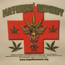 NATURE'S REMEDY   POT WEED MARIJUANA LEAF MARY JANE  SHIRT #MJ-19
