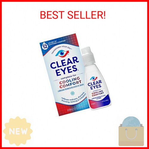 Clear Eyes Cooling Comfort Relief Eye Drops, 0.5 Fl Oz 678112101252 eBay