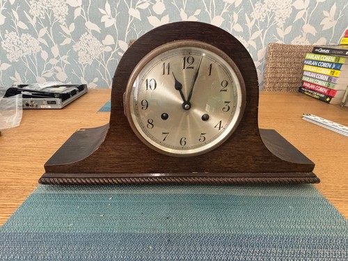 Mantle Clock Napoleon Hat Style Runs, May Require A Service