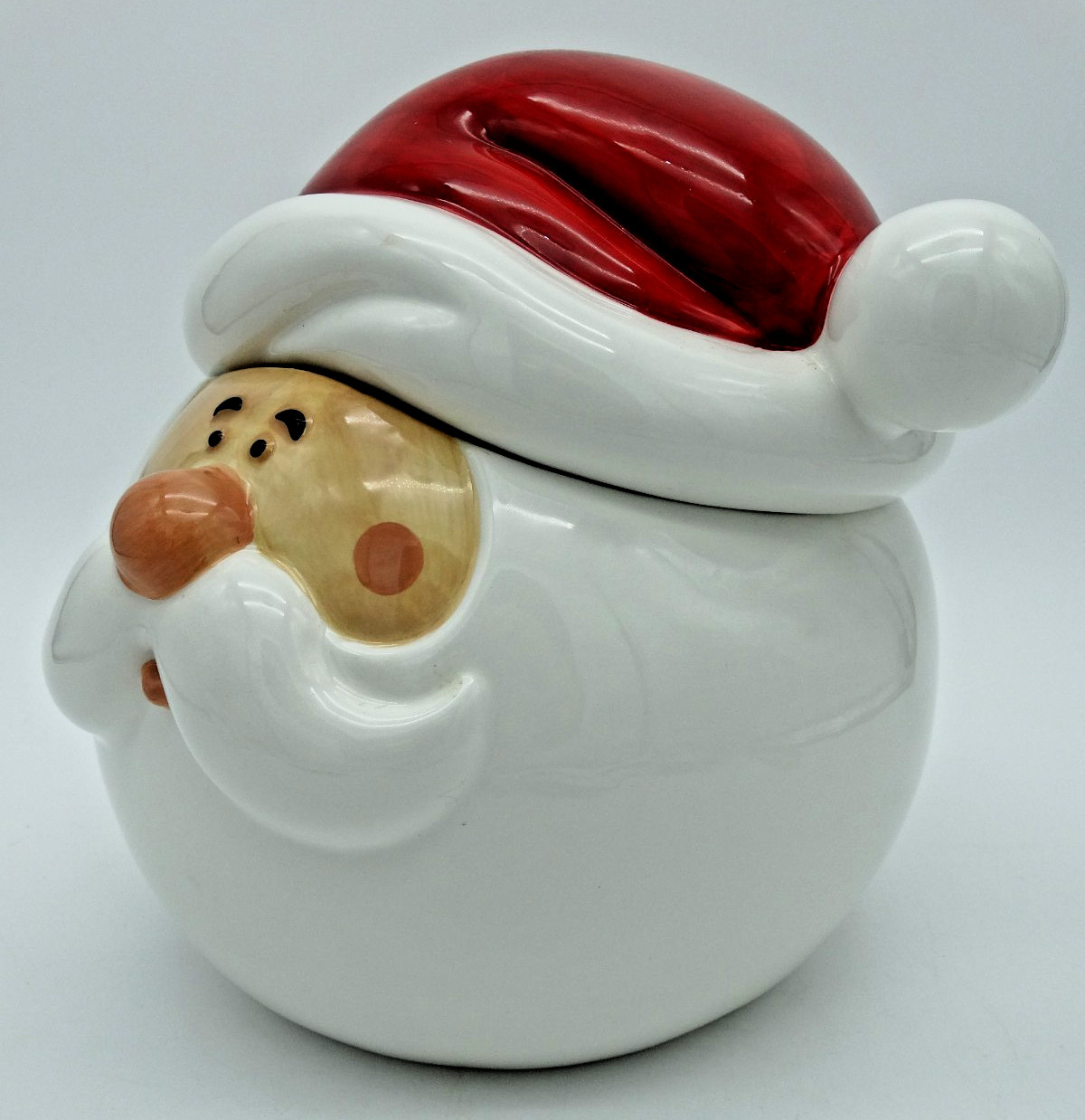 Harry & David Ceramic Santa Clause Cookie Jar Holiday Collection St Nick 10"x 8"