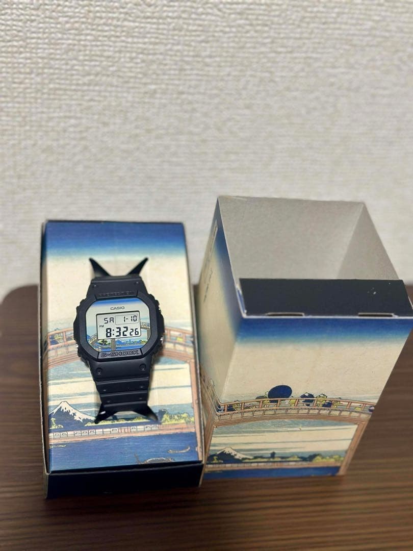 CASIO G-SHOCK DW-5600KHFM25-1JR Watch Katsushika Hokusai Blue