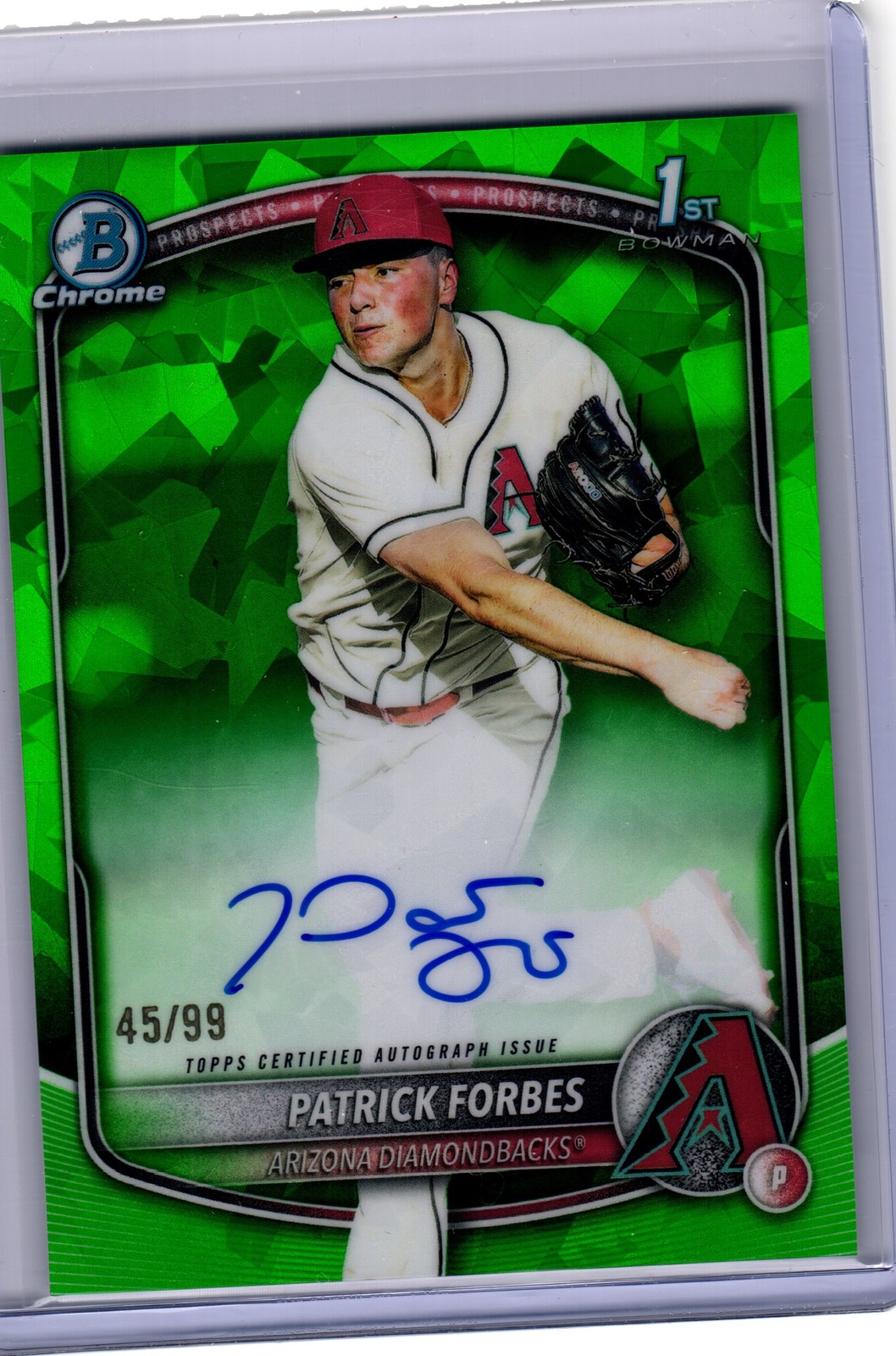2025 Bowman Draft Patrick Forbes Chrome Prospect Autographs Green #/99
