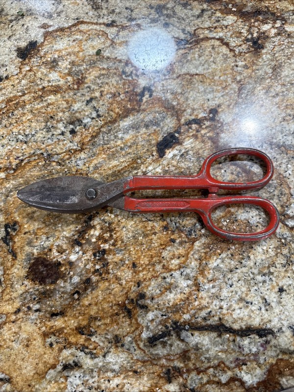 Vintage  Servess Forged Steel Tin Snips Shears 10”