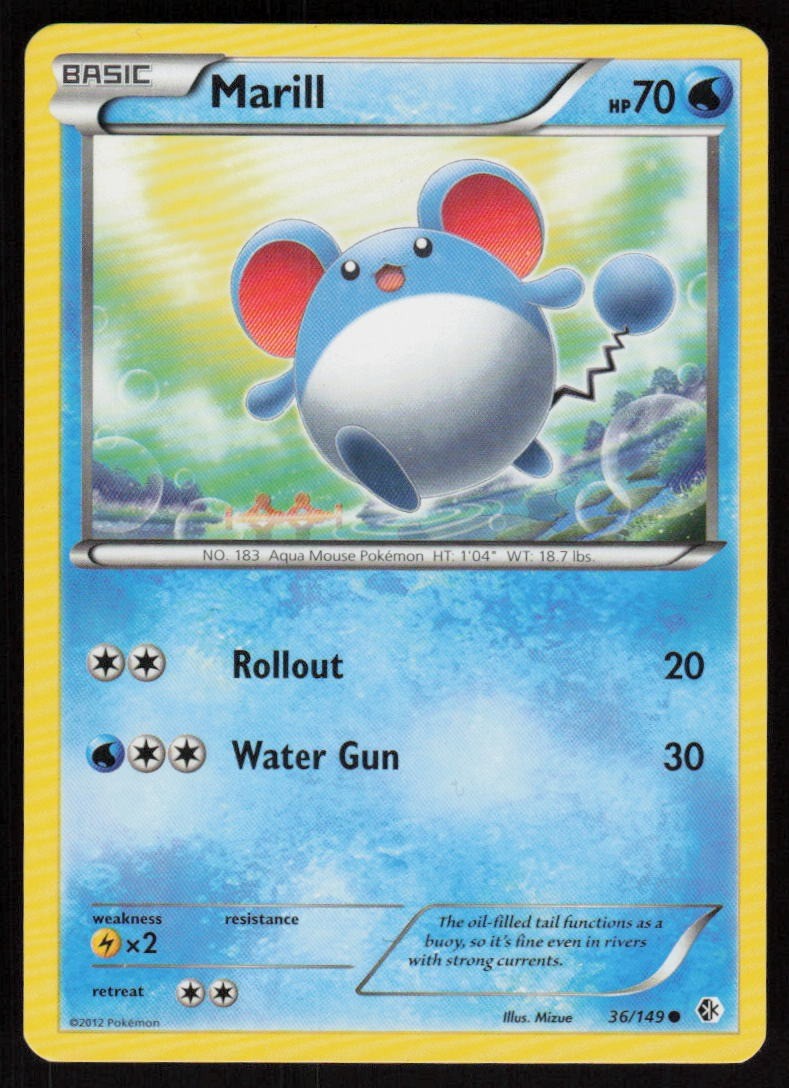 Marill 36/149 Common Boundaries Crossed Pokemon Lightly Played
