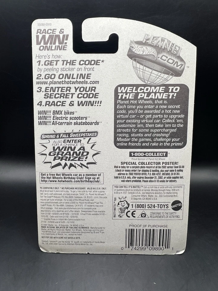 Hot Wheels Honda Sprocket in Black & Orange PR5 2002 #203 - Image 2 of 3