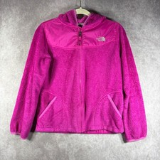 The North Face Fleece Jacket Girls Size Large Pink Oso Hoodie Full Zip Hooded