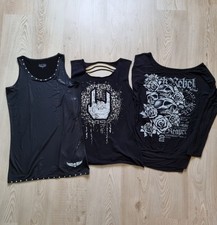 Rock Rebel By EMP Damen Longshirt Shirt Top Schwarz Gr XL 3 Teile 