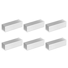 6Pack 50x15x15mm Aluminum Heatsink Electronics Cooler for MOS IC Chip Silver