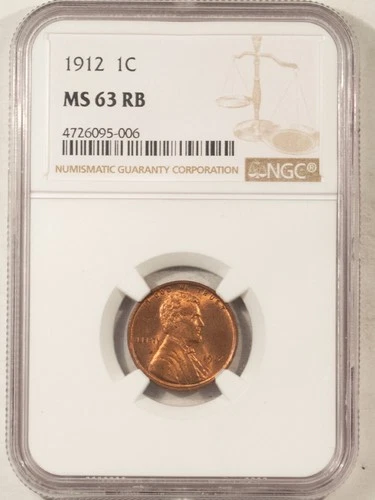 1912 LINCOLN CENT - NGC MS-63 RB CHOICE!