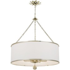 Crystorama 515-SA Broche 8 Light 29 inch Antique Silver Chandelier Ceiling Light