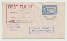 P87/07 CAYMEN ISLANDS 1947 FIRST FLIGHT COVER TO JAMAICA