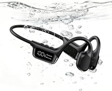 Swimming Headphones, 32GB IPX8 Waterproof MP3 Player with LED Display, Bone