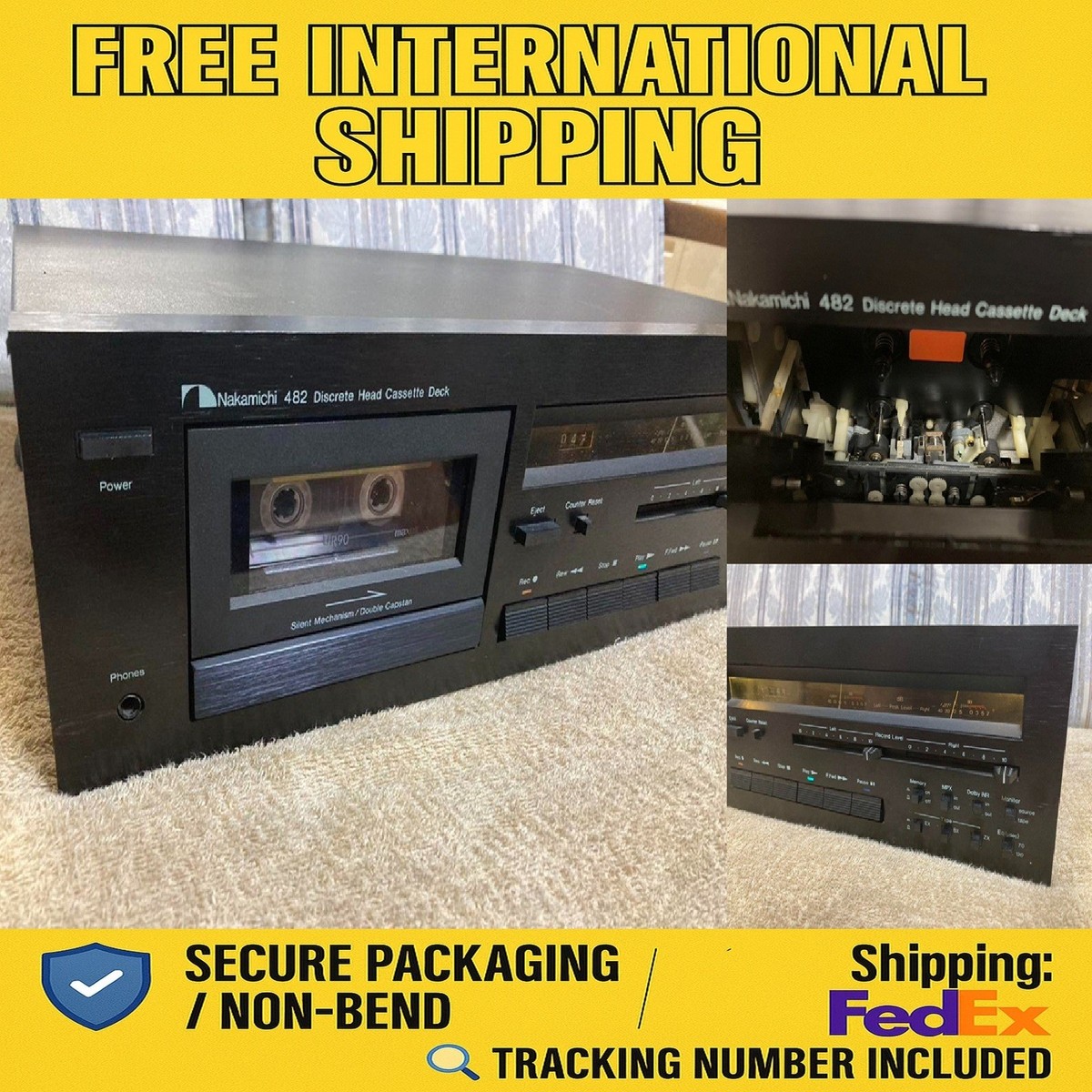Nakamichi 482 Cassette Deck 3-Head Stereo Recorder Vintage