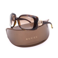 GUCCI GG3034/S Sunglasses Oversize Tortoise Gold GG Logo  Case Made in Italy